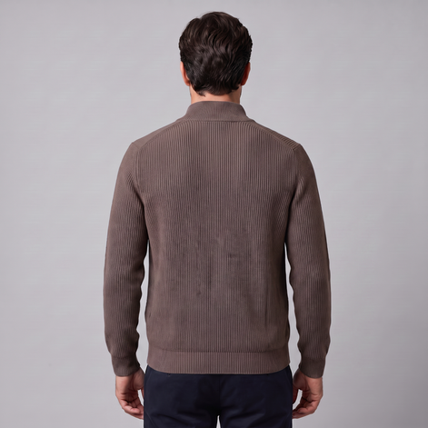 Herren Gerippte Strickjacke aus Wolle