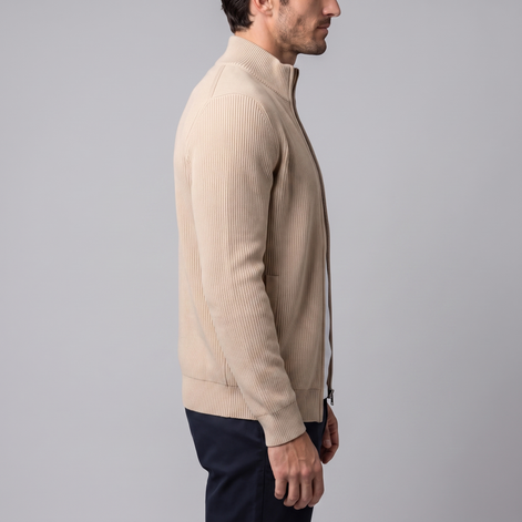Herren Gerippte Strickjacke aus Wolle