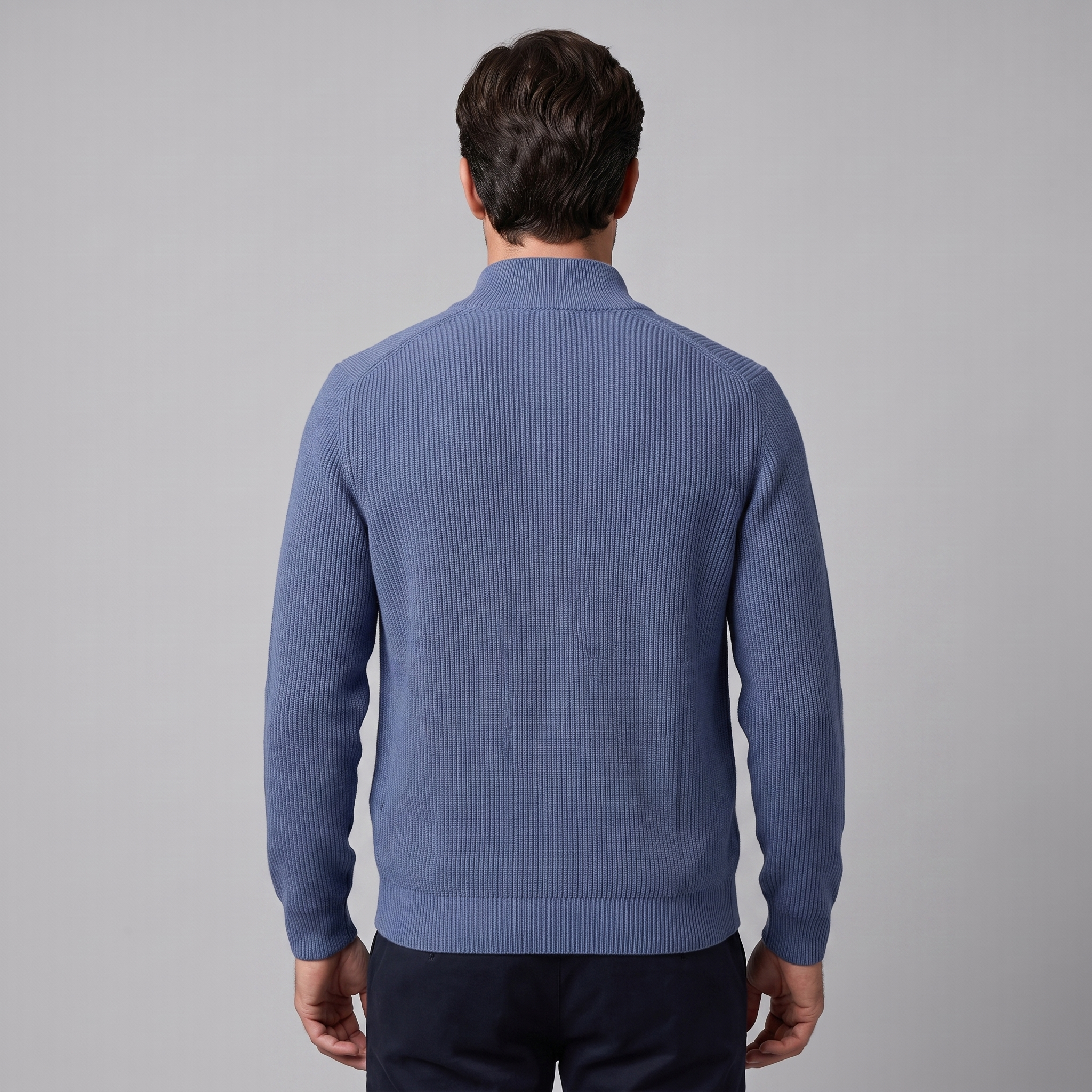 Herren Gerippte Strickjacke aus Wolle