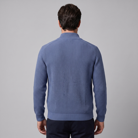 Herren Gerippte Strickjacke aus Wolle
