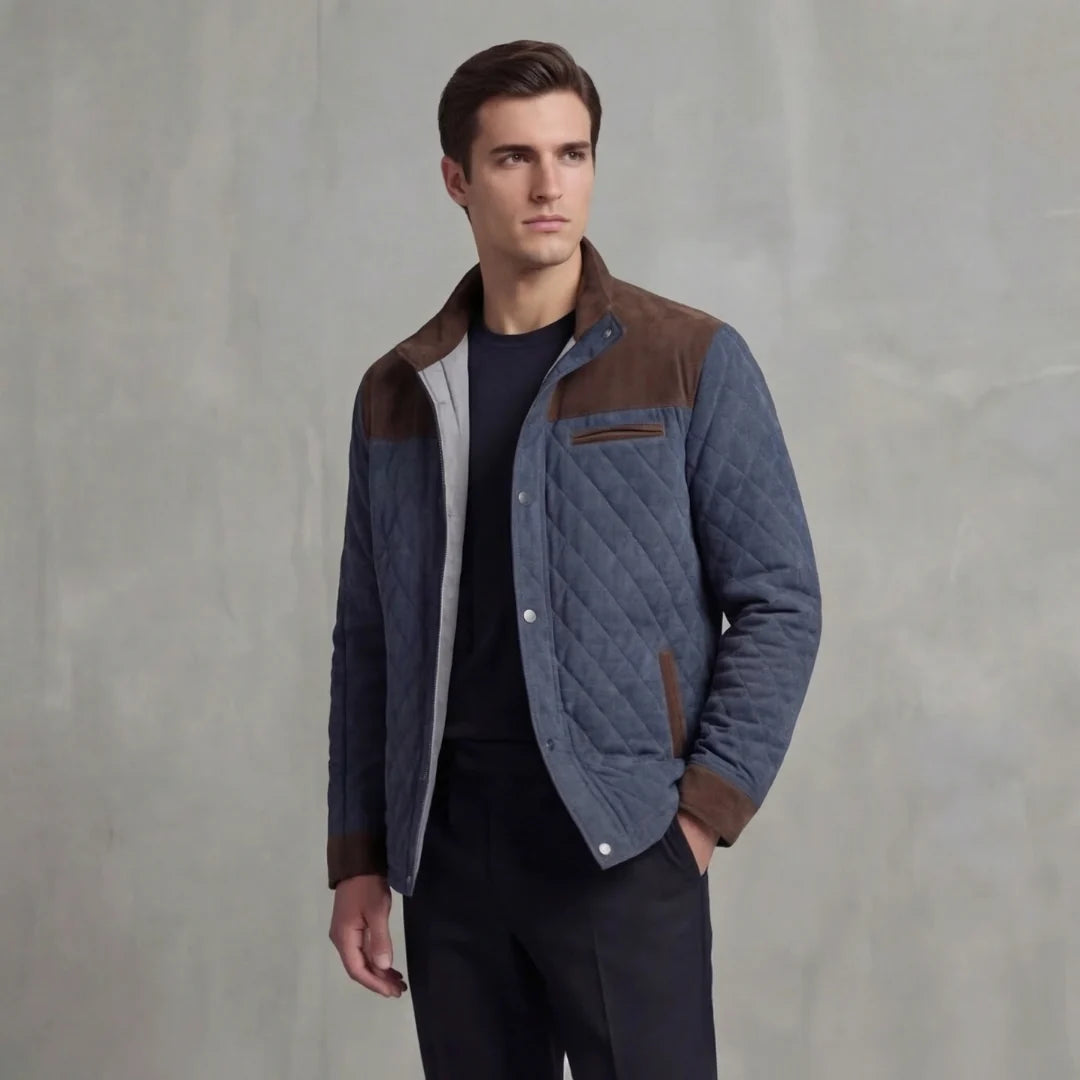 Herren Gesteppte Frühlingsjacke mit Stehkragen