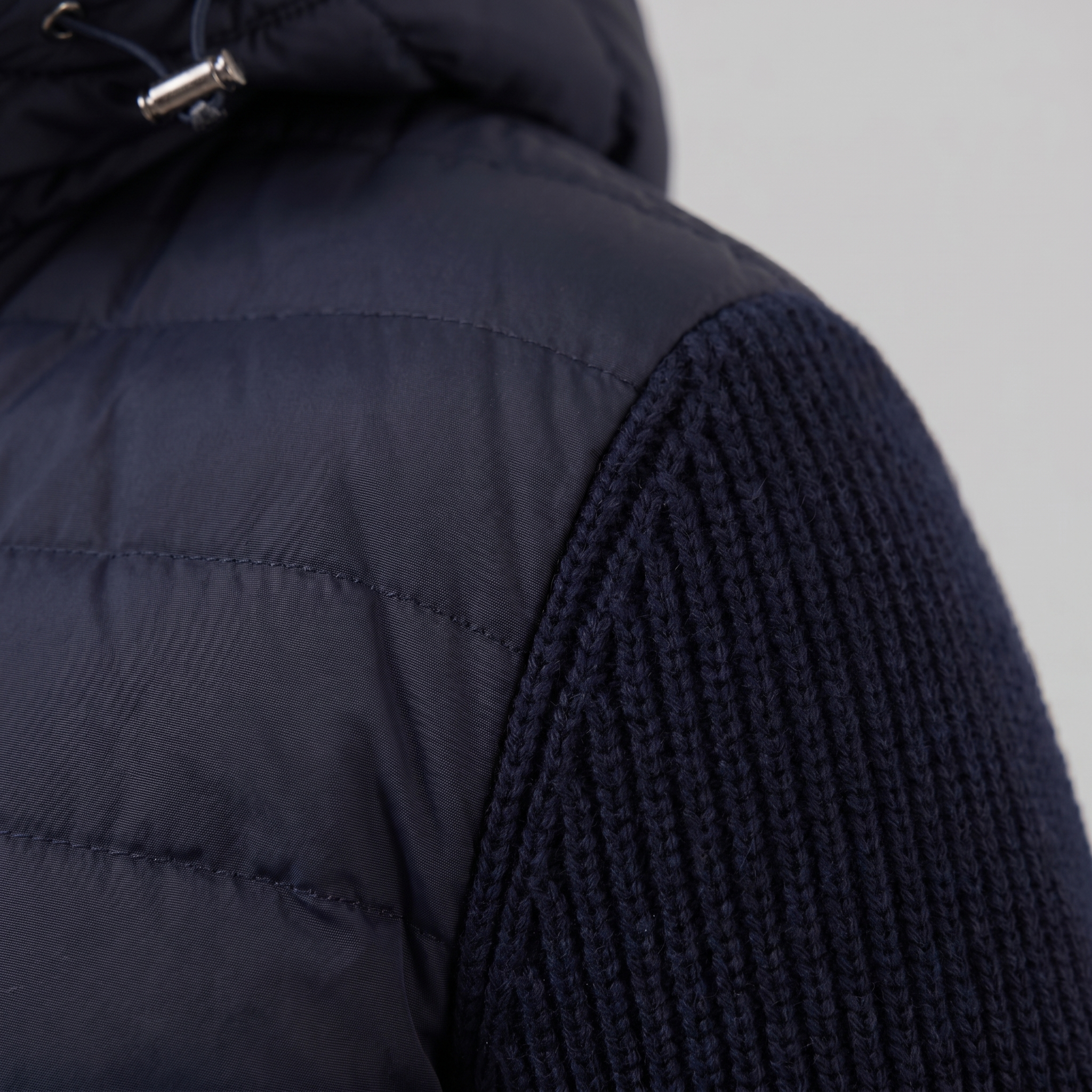 Herren Gesteppte Hybrid Kapuzenjacke