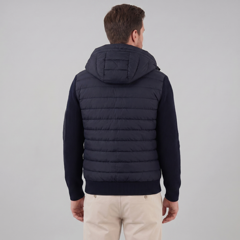 Herren Gesteppte Hybrid Kapuzenjacke