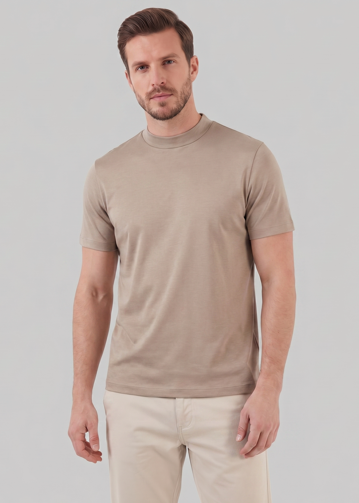 Herren Glänzendes Rundhals T-Shirt
