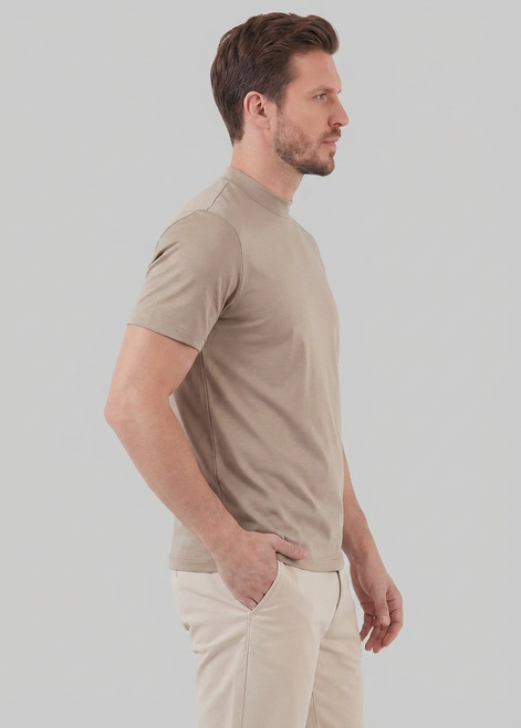 Herren Glänzendes Rundhals T-Shirt