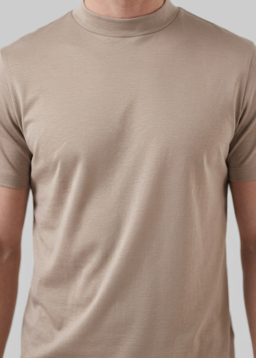 Herren Glänzendes Rundhals T-Shirt