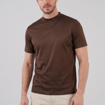 Herren Glänzendes Rundhals T-Shirt