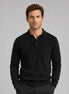 Herren Grobstrick Polo Pullover Relaxed Fit mit Offenem Kragen