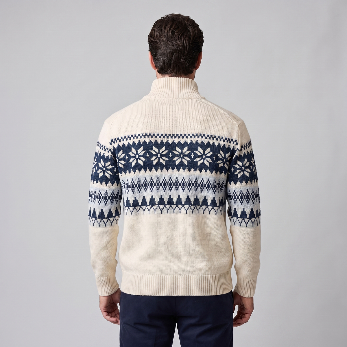 Herren Half-Zip Pullover mit Fair Isle Muster