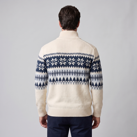 Herren Half-Zip Pullover mit Fair Isle Muster