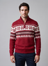 Herren Half-Zip Pullover mit Fair Isle Muster