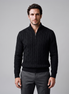 Herren Half-Zip Pullover mit Zopfmuster