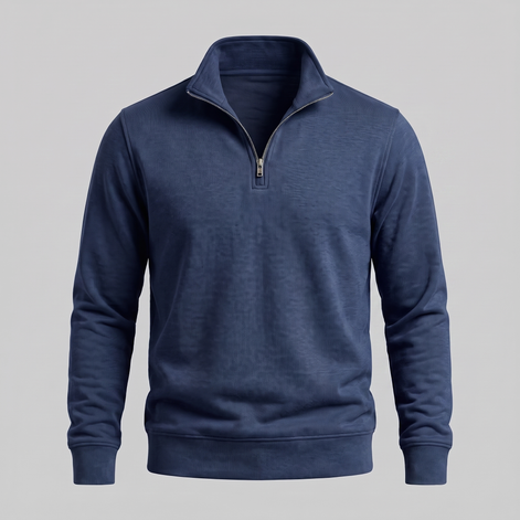 Herren Half-Zip Sweater mit Stehkragen