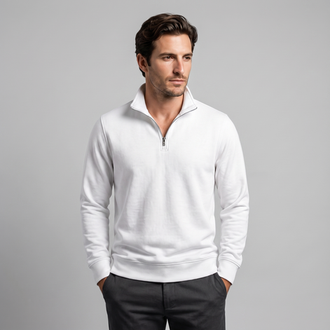 Herren Half-Zip Sweater mit Stehkragen