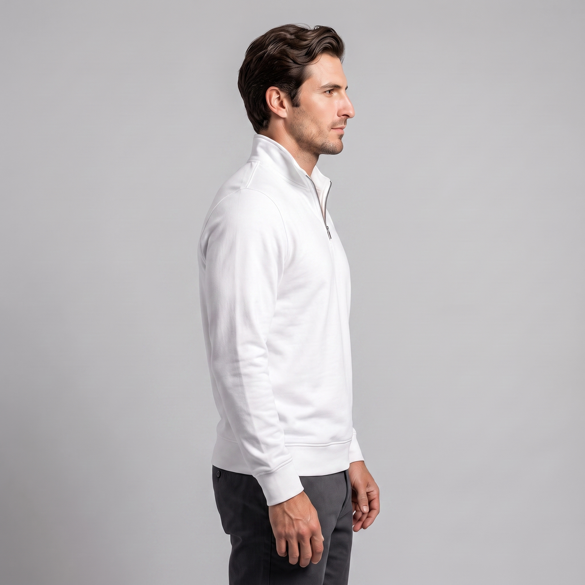 Herren Half-Zip Sweater mit Stehkragen