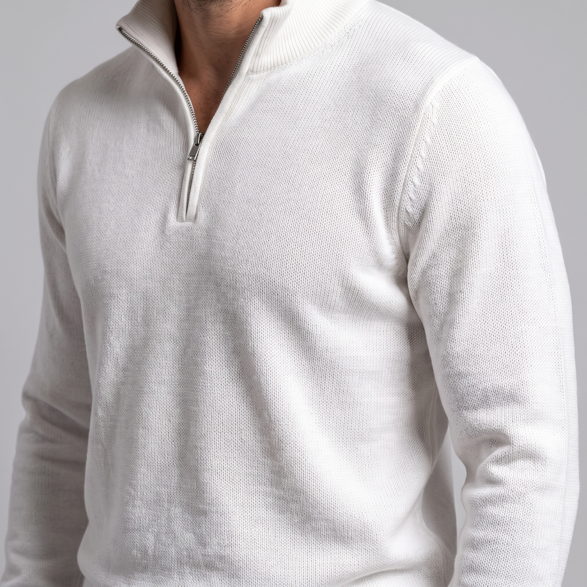 Herren Half-Zip Sweater mit Stehkragen