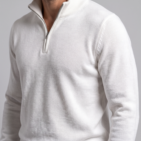 Herren Half-Zip Sweater mit Stehkragen