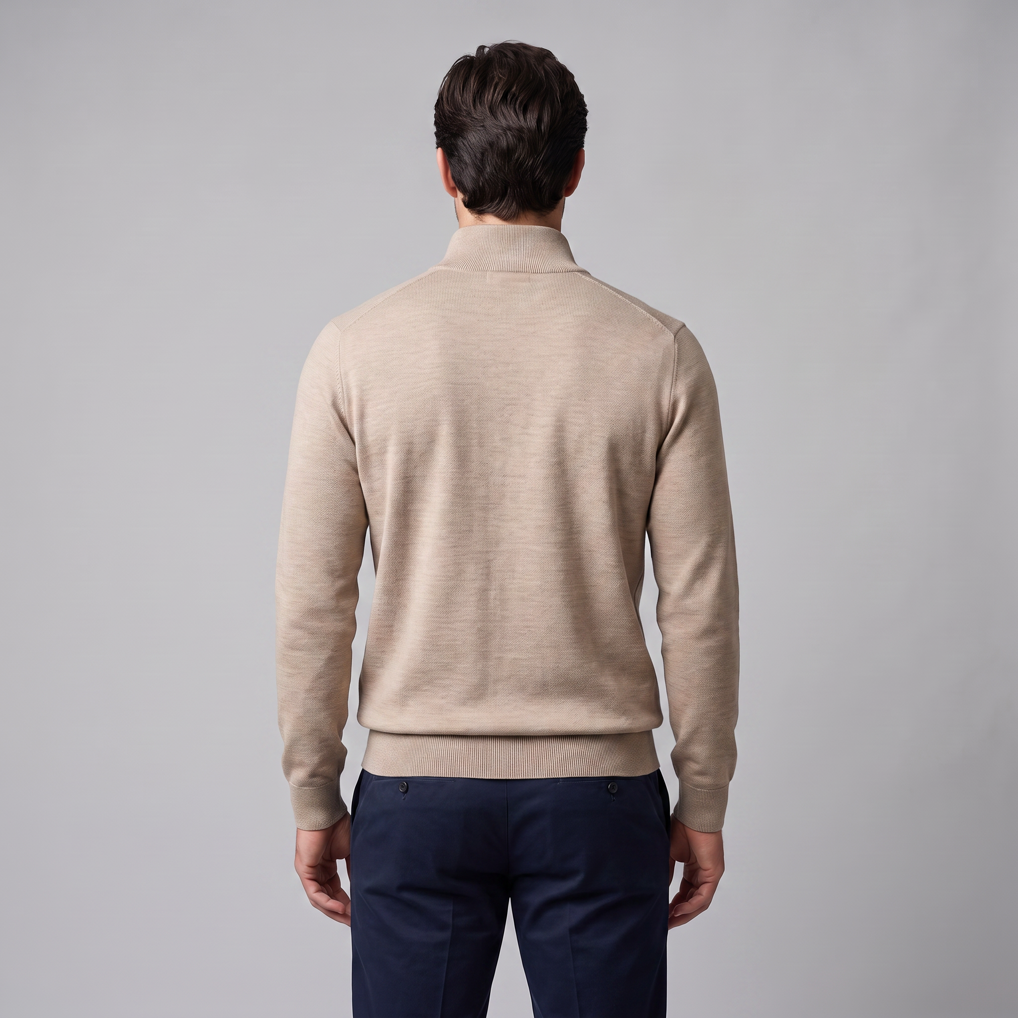 Herren Half-Zip Sweater mit Stehkragen