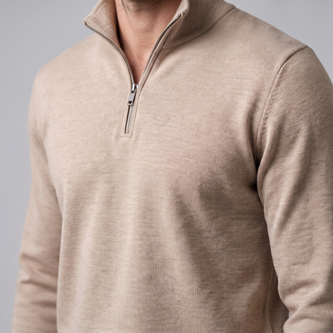 Herren Half-Zip Sweater mit Stehkragen