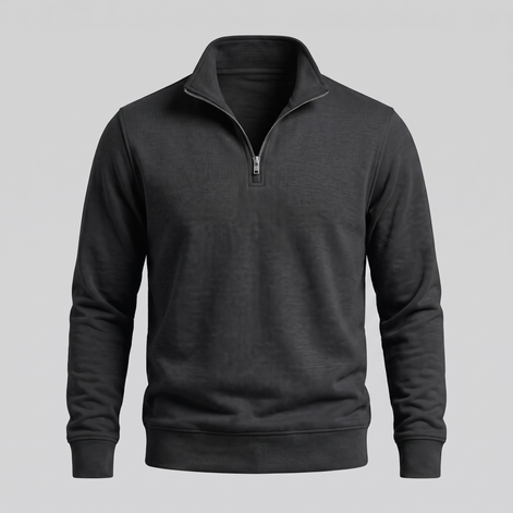 Herren Half-Zip Sweater mit Stehkragen