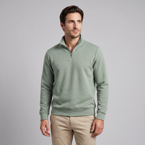 Herren Half-Zip Sweater mit Stehkragen