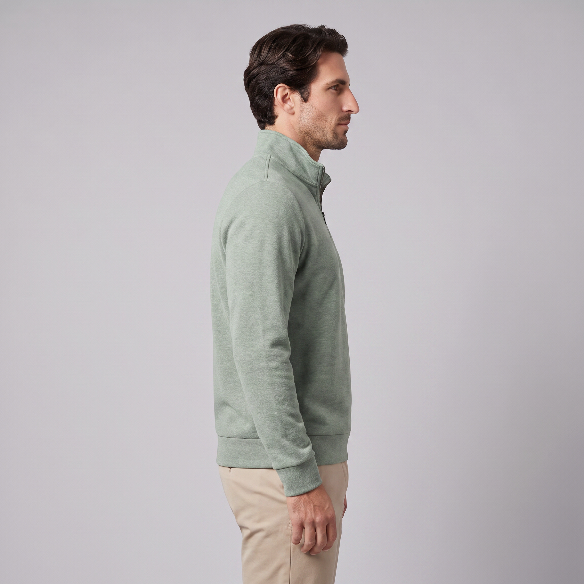 Herren Half-Zip Sweater mit Stehkragen