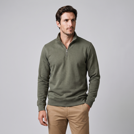 Herren Half-Zip Sweater mit Stehkragen