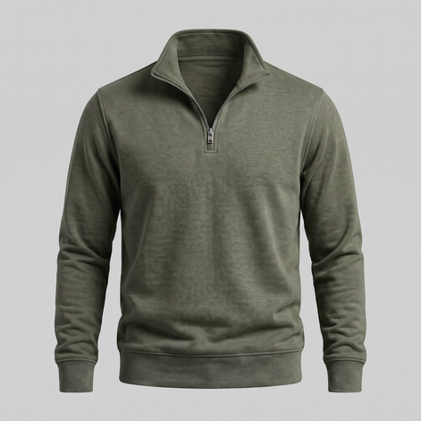 Herren Half-Zip Sweater mit Stehkragen