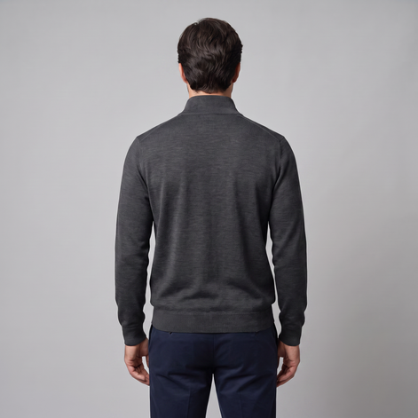 Herren Half-Zip Sweater mit Stehkragen