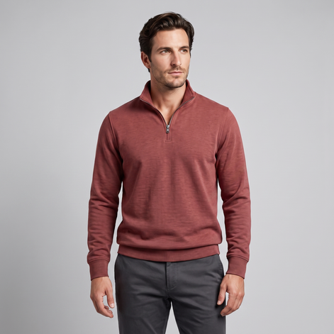 Herren Half-Zip Sweater mit Stehkragen