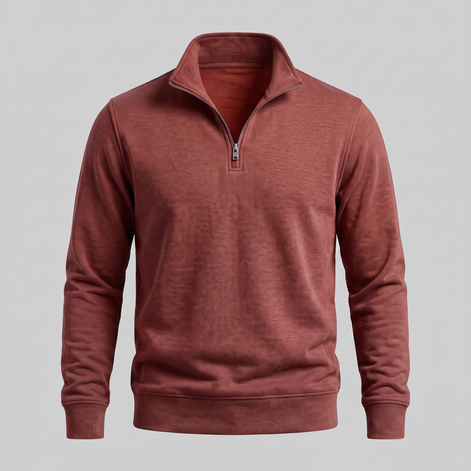 Herren Half-Zip Sweater mit Stehkragen