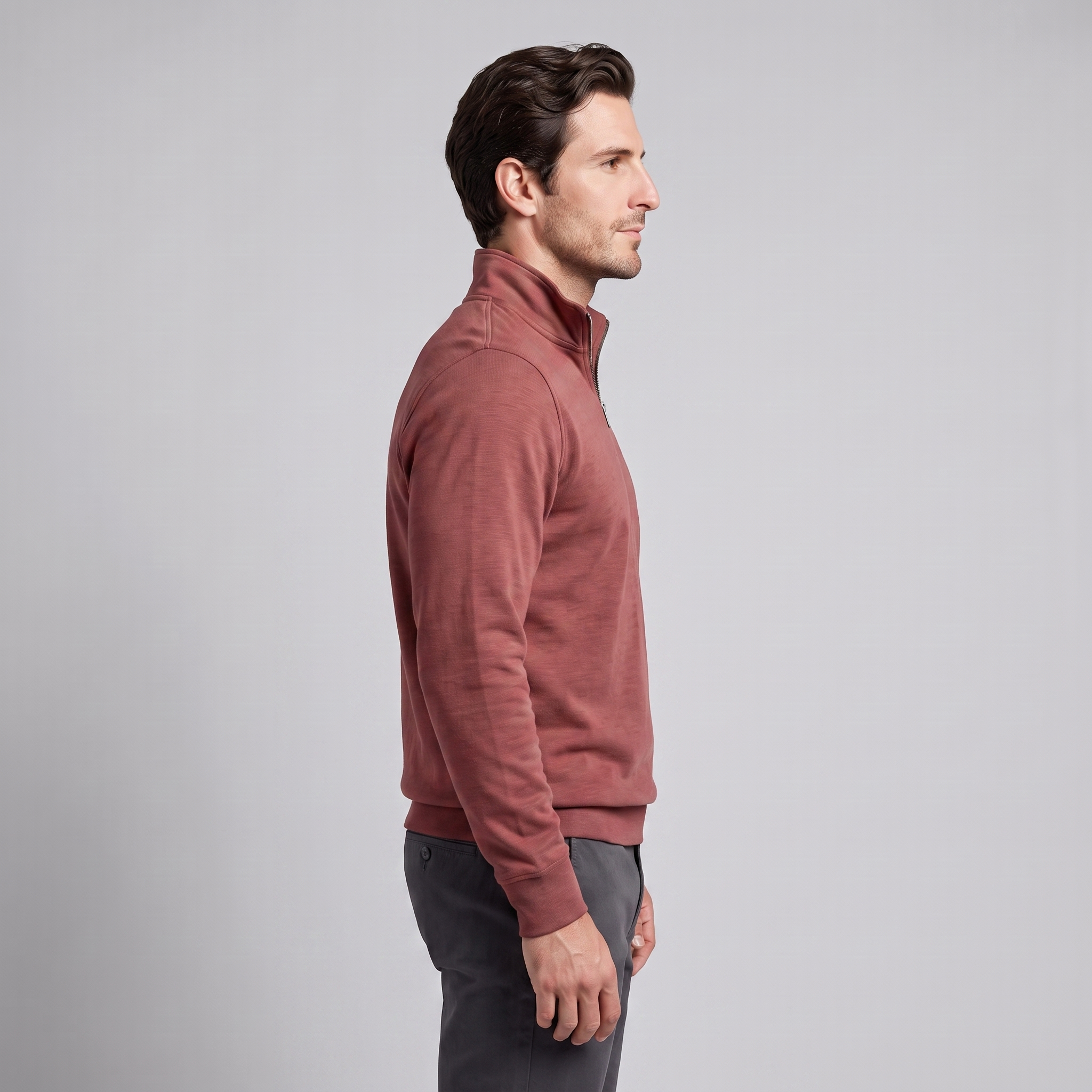 Herren Half-Zip Sweater mit Stehkragen