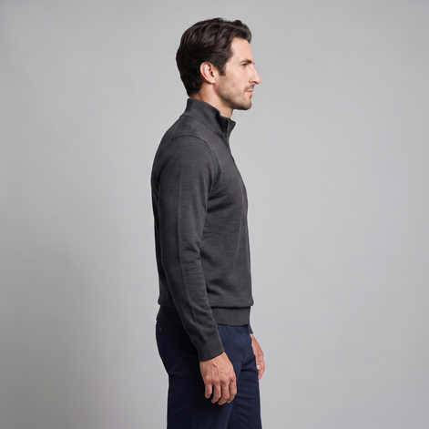 Herren Half-Zip Sweater mit Stehkragen