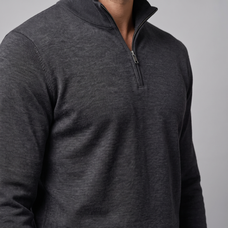 Herren Half-Zip Sweater mit Stehkragen
