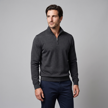 Herren Half-Zip Sweater mit Stehkragen