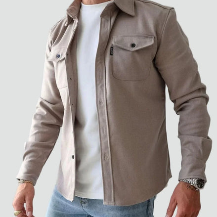 Herren Hemdjacke mit Knopfleiste und Brusttaschen