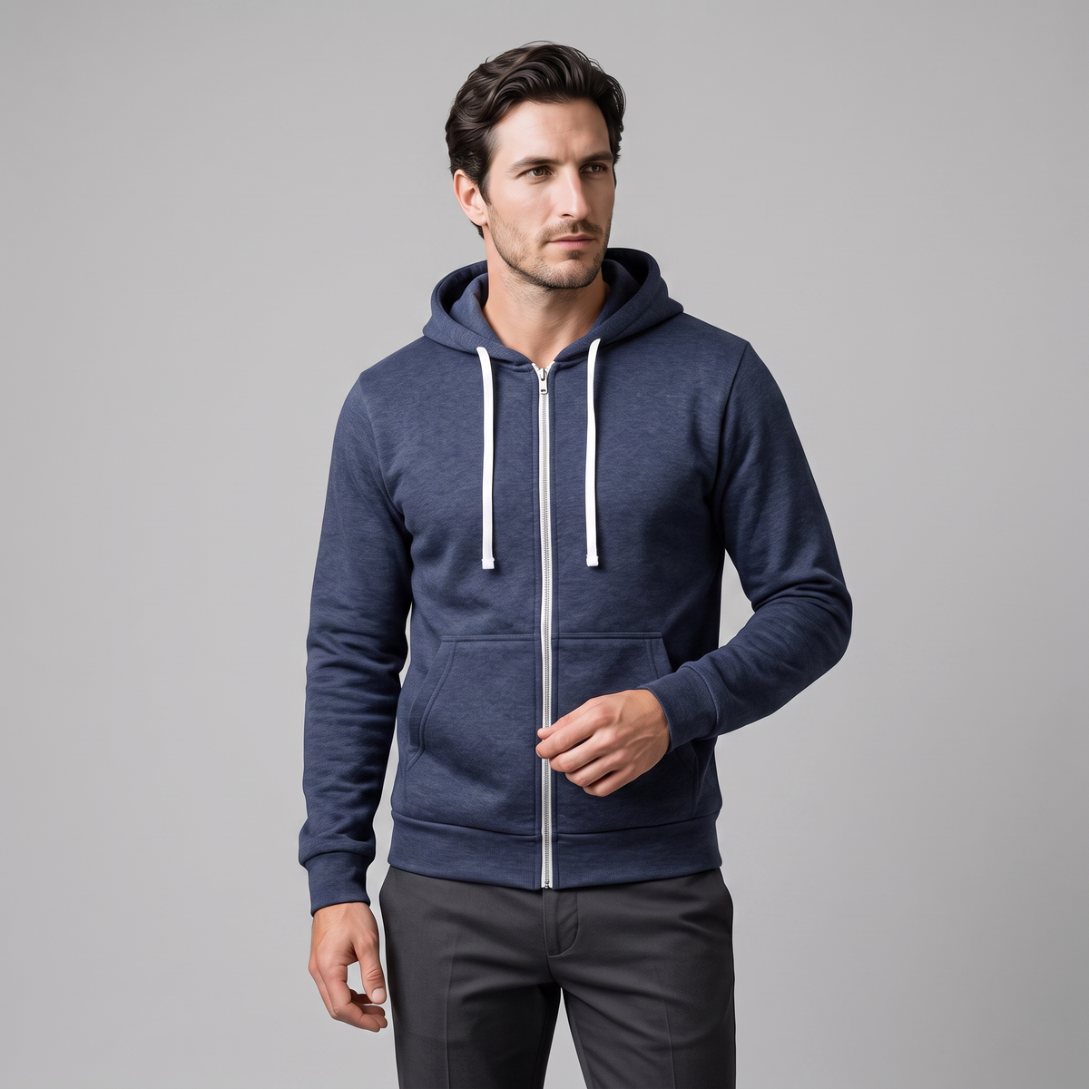 Herren Herbst-Fleece-Kapuzenweste