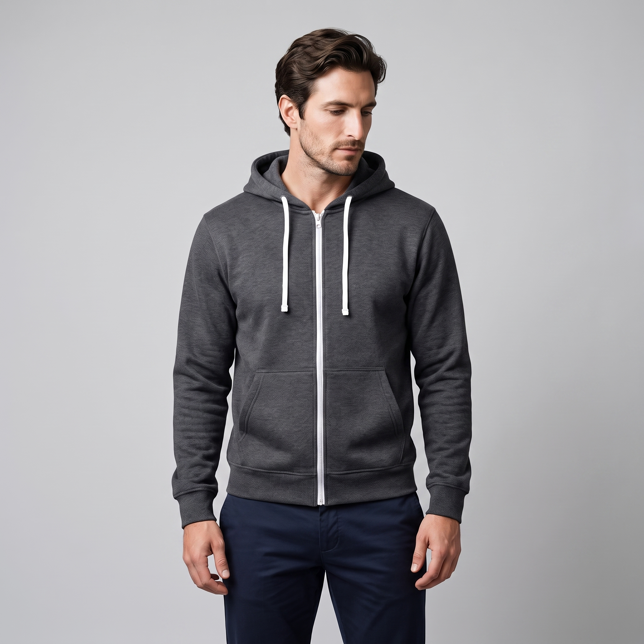 Herren Herbst-Fleece-Kapuzenweste