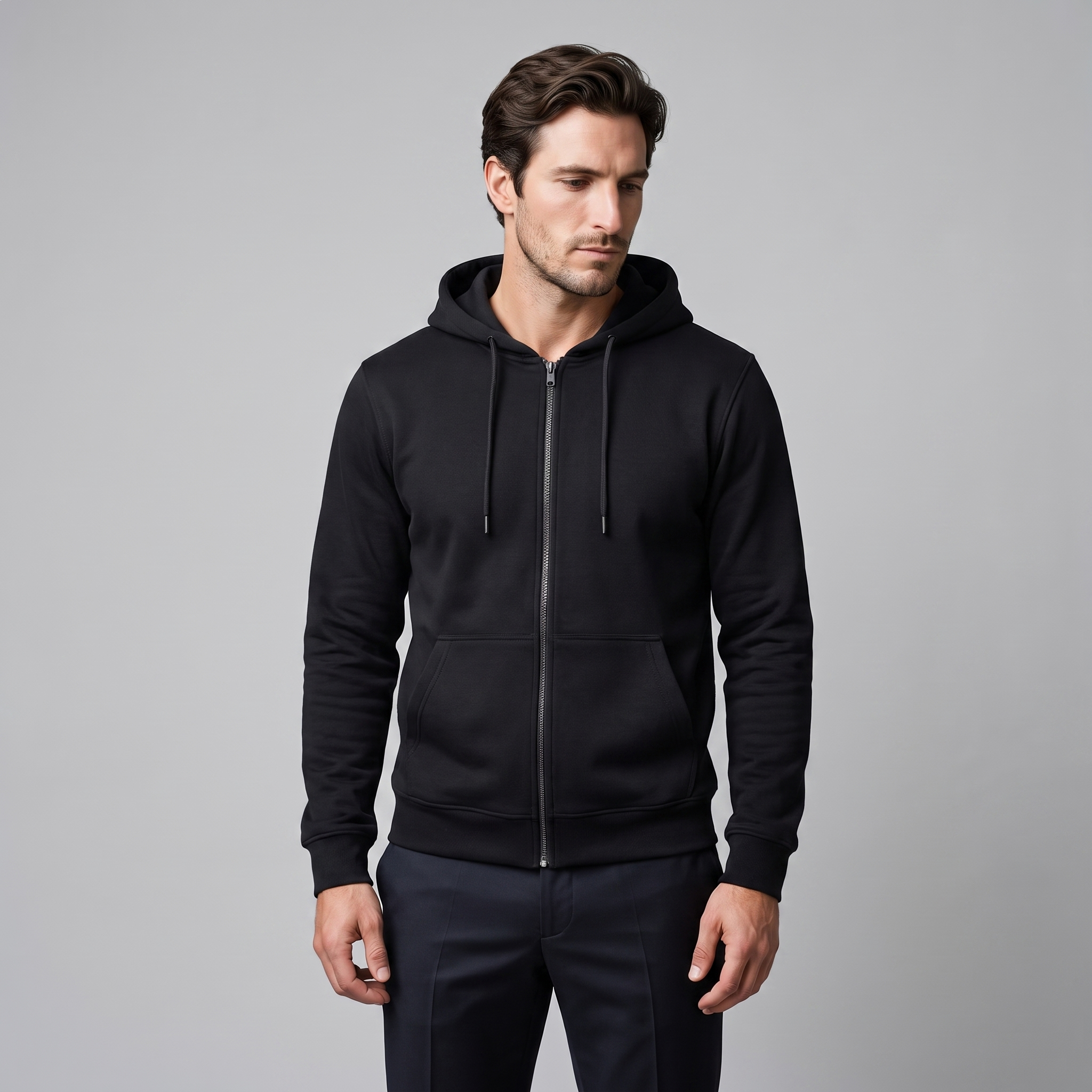 Herren Herbst-Fleece-Kapuzenweste