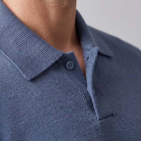 Herren Herbst-Poloshirt-Pullover mit langen Ärmeln