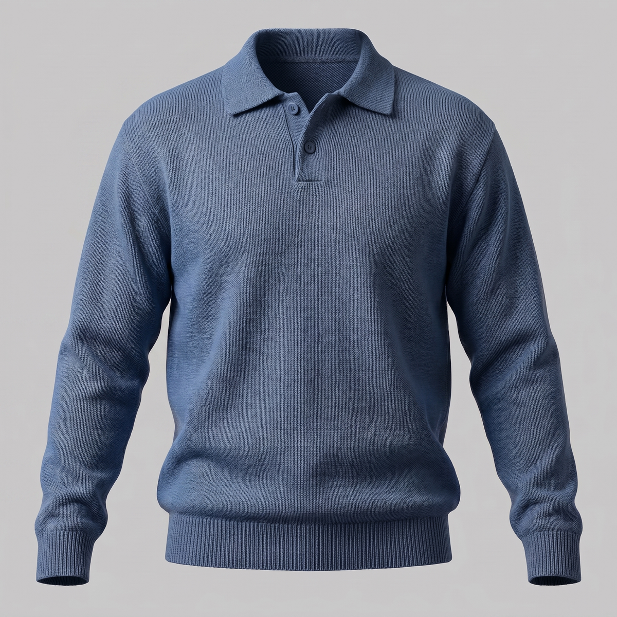 Herren Herbst-Poloshirt-Pullover mit langen Ärmeln