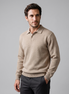 Herren Herbst-Poloshirt-Pullover mit langen Ärmeln