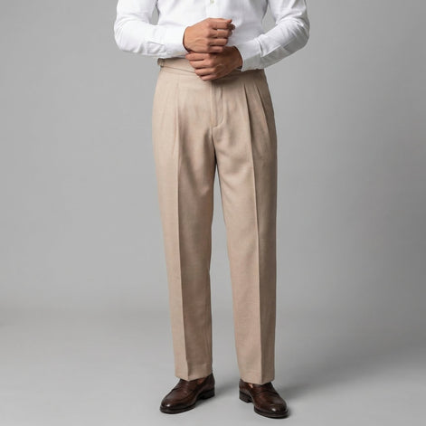 Herren Hochtaillierte Gerade Geschnittene Hose