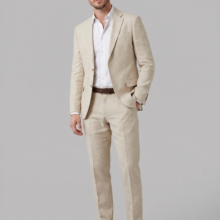 Herren Hochzeitsanzug Aus Leinenmischung