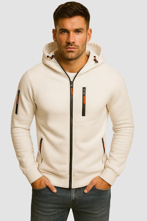 Herren Hoodie mit Reißverschluss und Kapuze für Sport und Alltag