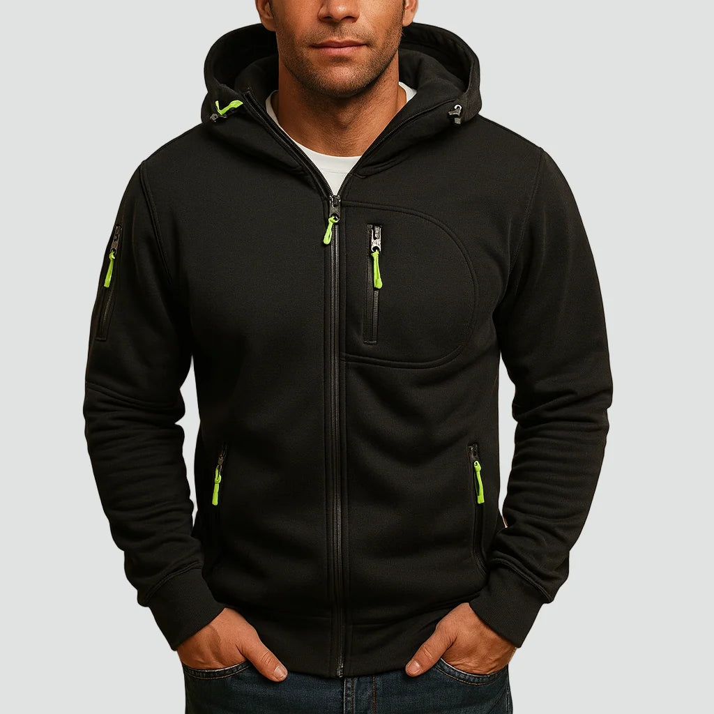 Herren Hoodie mit Reißverschluss und Kapuze für Sport und Alltag