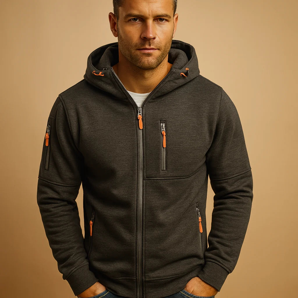 Herren Hoodie mit Reißverschluss und Kapuze für Sport und Alltag