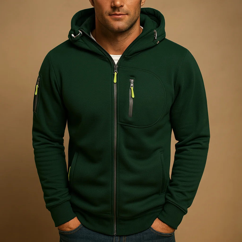 Herren Hoodie mit Reißverschluss und Kapuze für Sport und Alltag