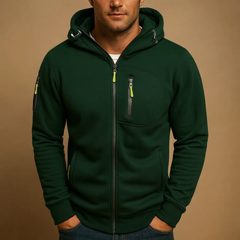 Herren Hoodie mit Reißverschluss und Kapuze für Sport und Alltag