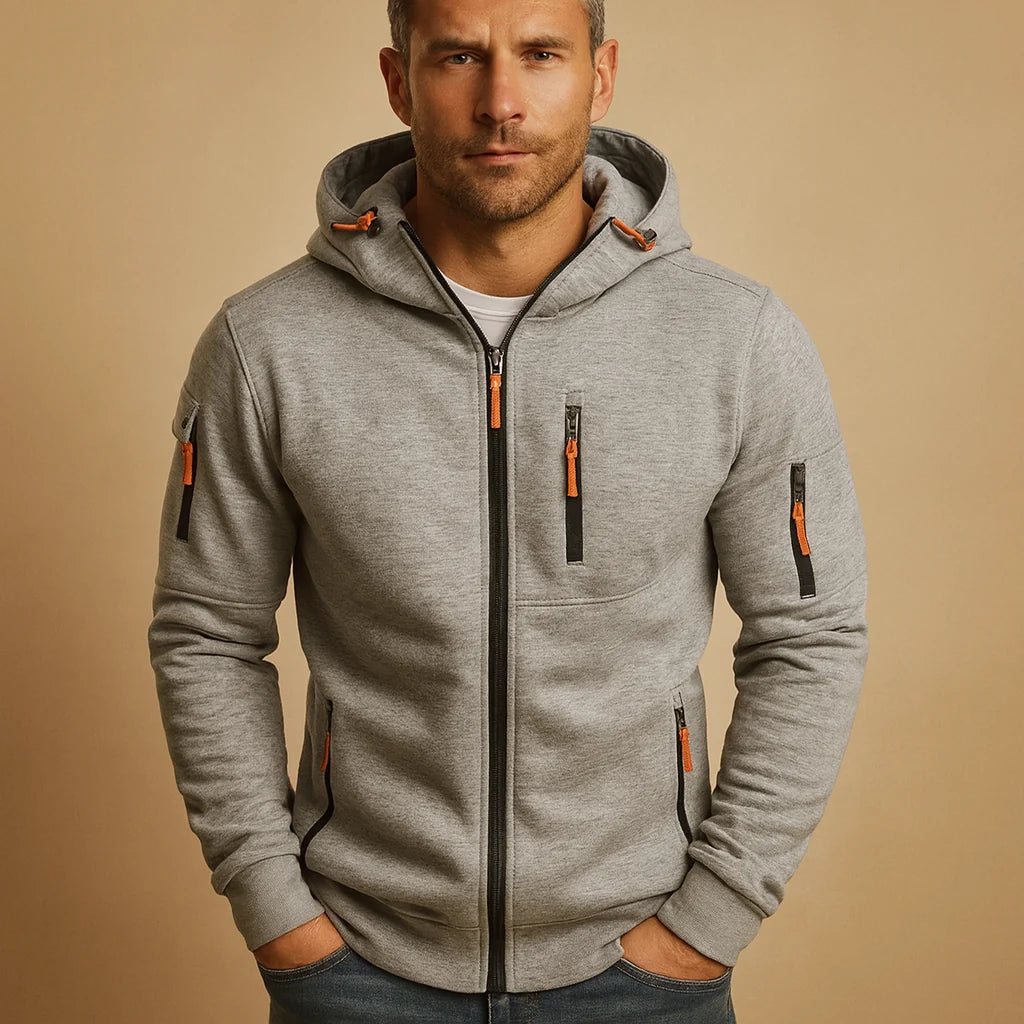 Herren Hoodie mit Reißverschluss und Kapuze für Sport und Alltag